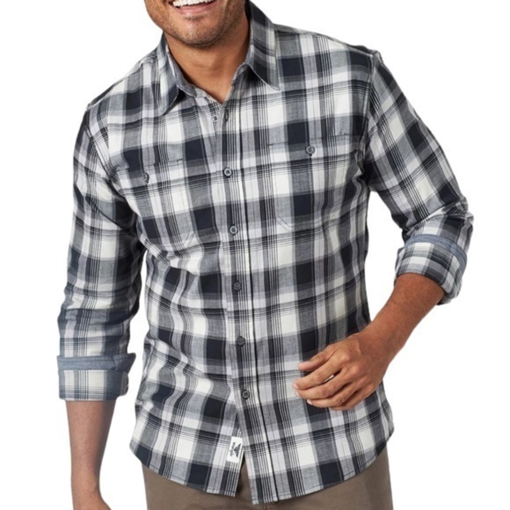Men’s‎ Wrangler Slim Fit Untucked Button Up Shirt Size XL